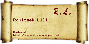 Robitsek Lili névjegykártya